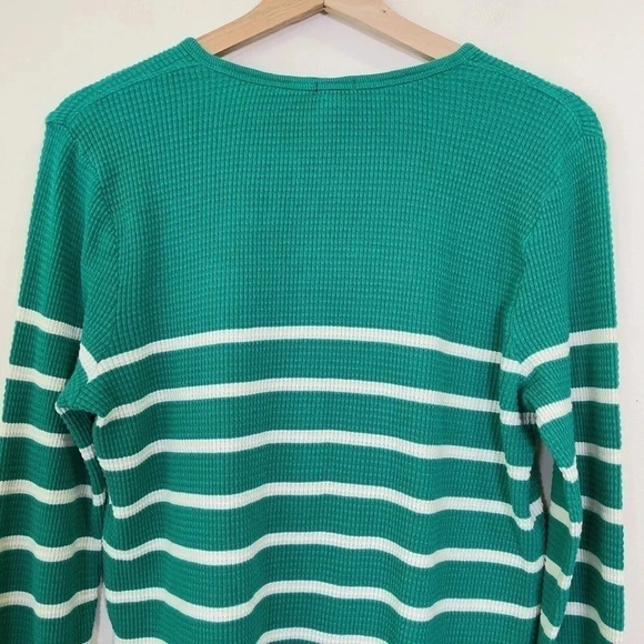 J.Crew Thermal Henley  Striped Long Sleeve Top - Picture 8 of 12